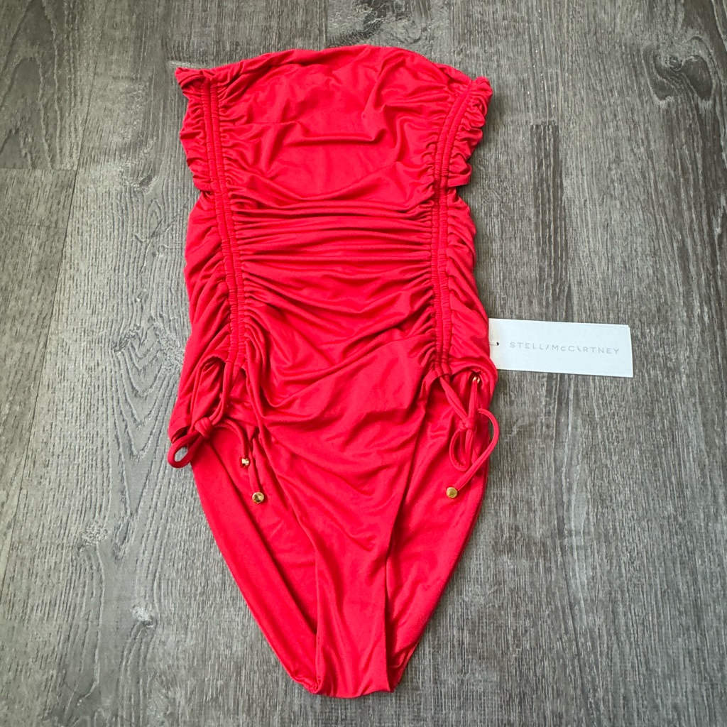 Stella Mccartney***Red Ruched One-Piece Swim***Small $478